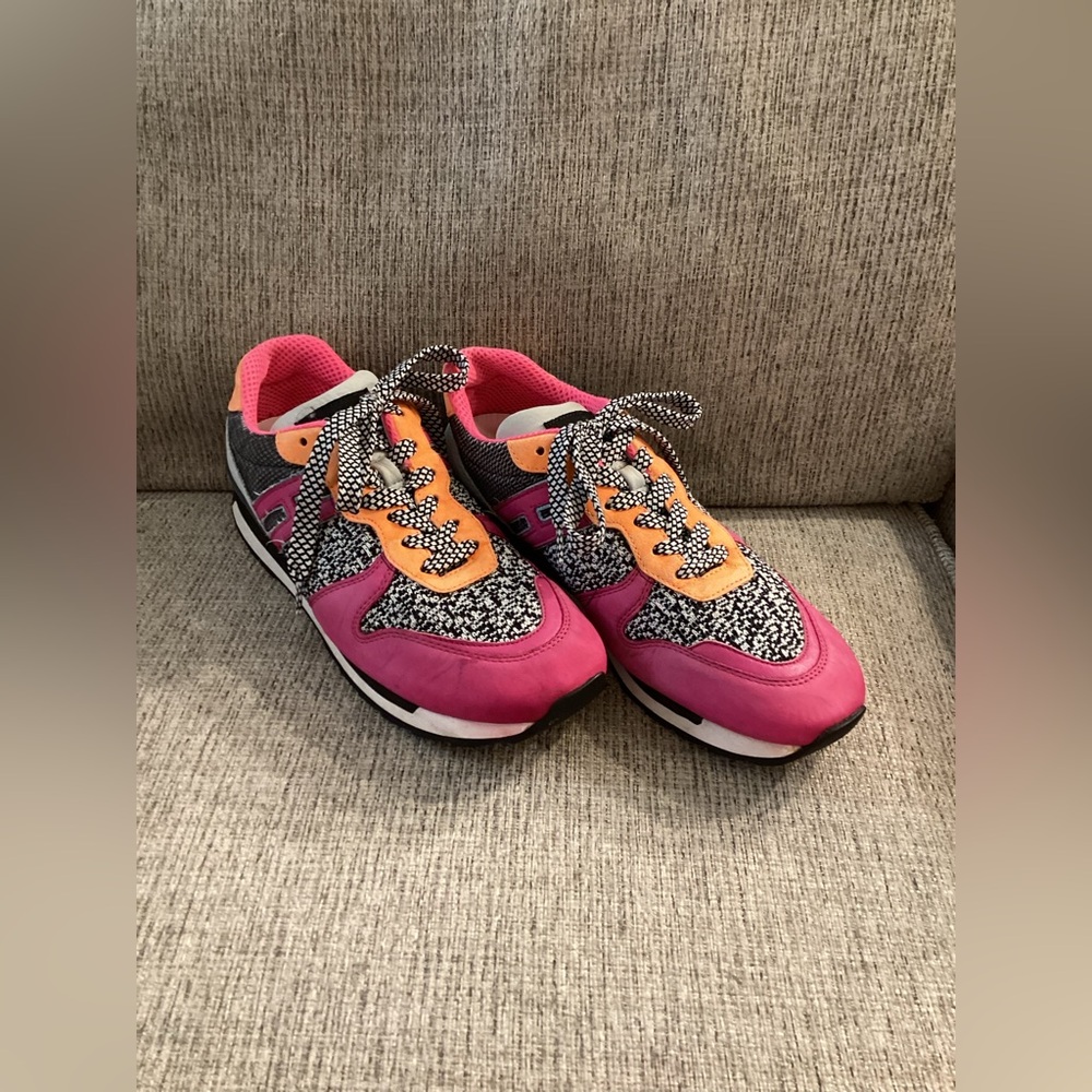 Womens Hogan Rebel Pink and Orange Sneakers Vibrant Design